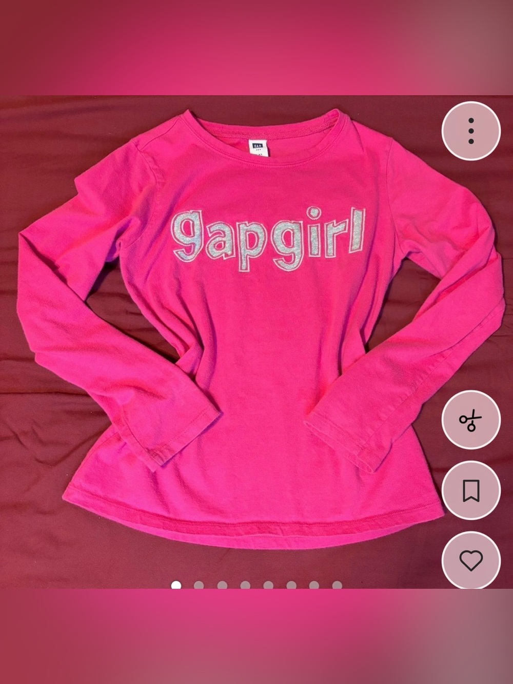 Gap y2k pink long sleeve fitted tee “gap girl”